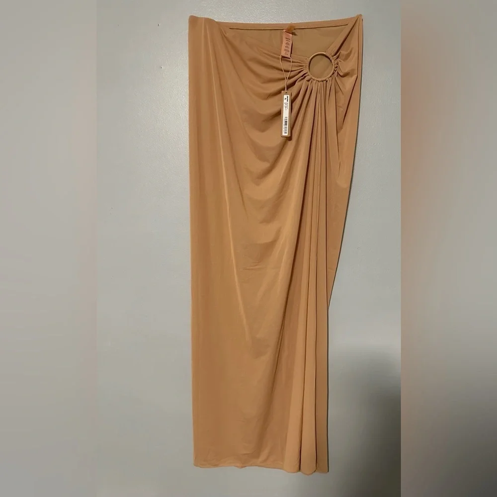 SKIMS COVER UP Mesh Long Sarong Color Ochre Size XL